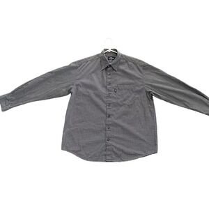 s Oliver Mens Geometric Pattern Long Sleeve Button Down Shirt XL Black White